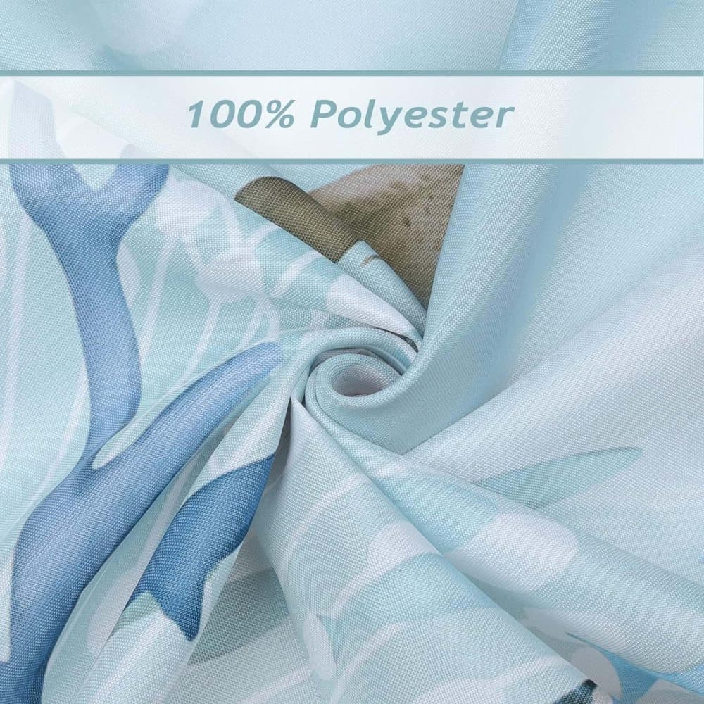 Waterproof Polyester Shower Curtain with Sea Turtle and Dolphin Design
