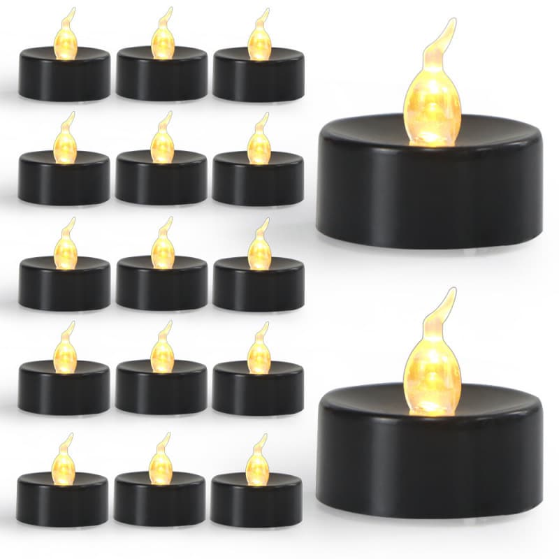 12-Pack Battery Operated LED Tea Lights with 3D Flame 12-Pack Battery Operated LED Tea Lights with 3D Flame