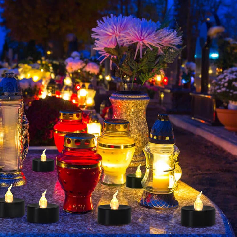 12-Pack Battery Operated LED Tea Lights with 3D Flame