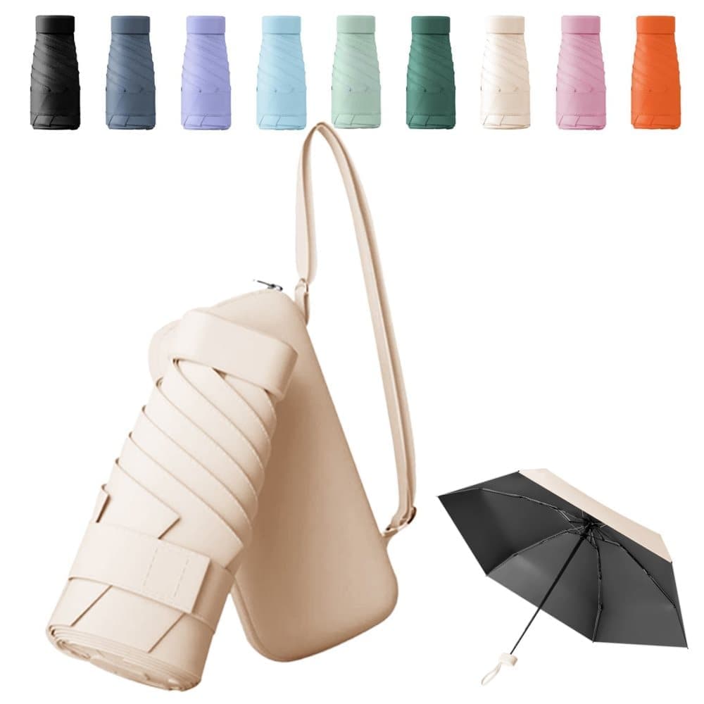 6-Fold Compact UV Protection Umbrella for Sun and Rain