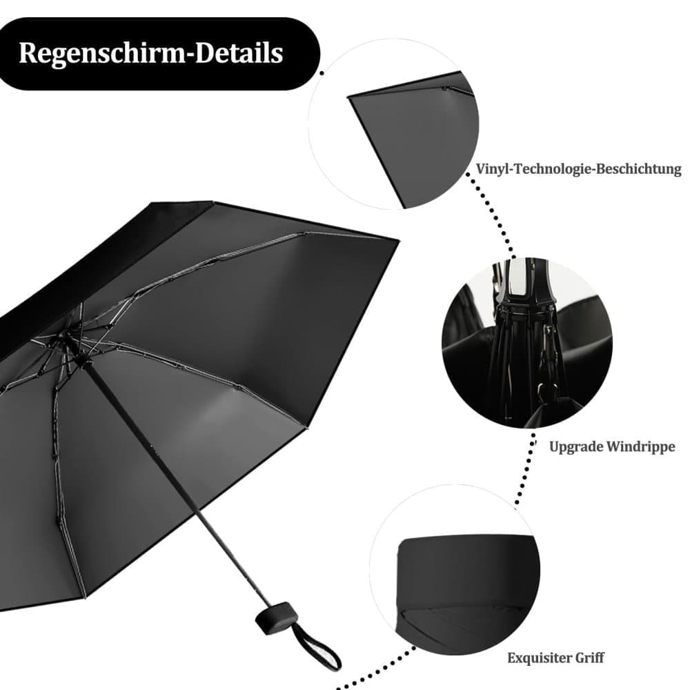 6-Fold Compact UV Protection Umbrella for Sun and Rain
