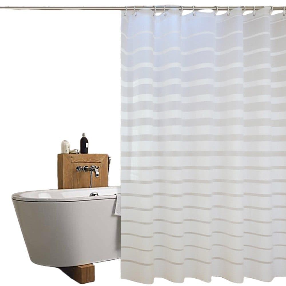 Waterproof PEVA Shower Curtain with Hooks, Mildew Resistant Bathroom Curtain, 150x180cm