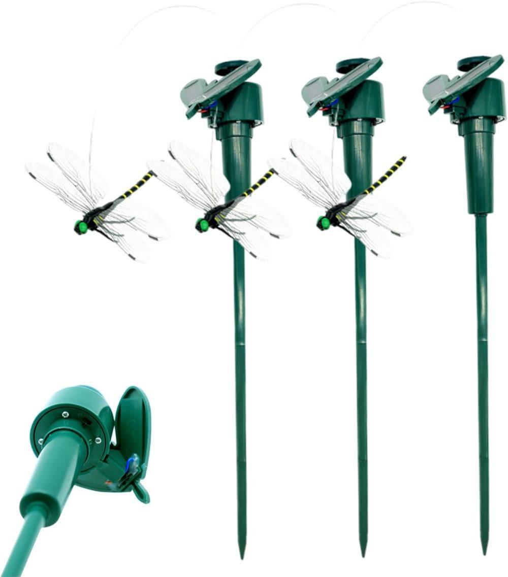 3 pcs Solar Powered Dragonfly Clips Insect Repellent Garden Decoration 3 pcs Solar Powered Dragonfly Clips Insect Repellent Garden Decoration