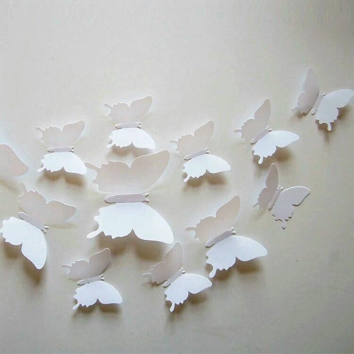 3D White Butterflies (12 pieces) - Wall Sticker / Wall Decoration for Children%27s Room / Nursery / Living Room 3D White Butterflies (12 pieces) - Wall Sticker / Wall Decoration for Children%27s Room / Nursery / Living Room