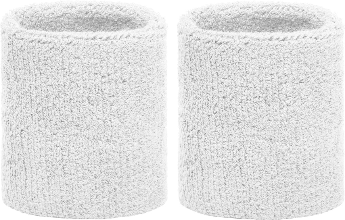 Set of 2 white sports/fitness wristbands Set of 2 white sports/fitness wristbands