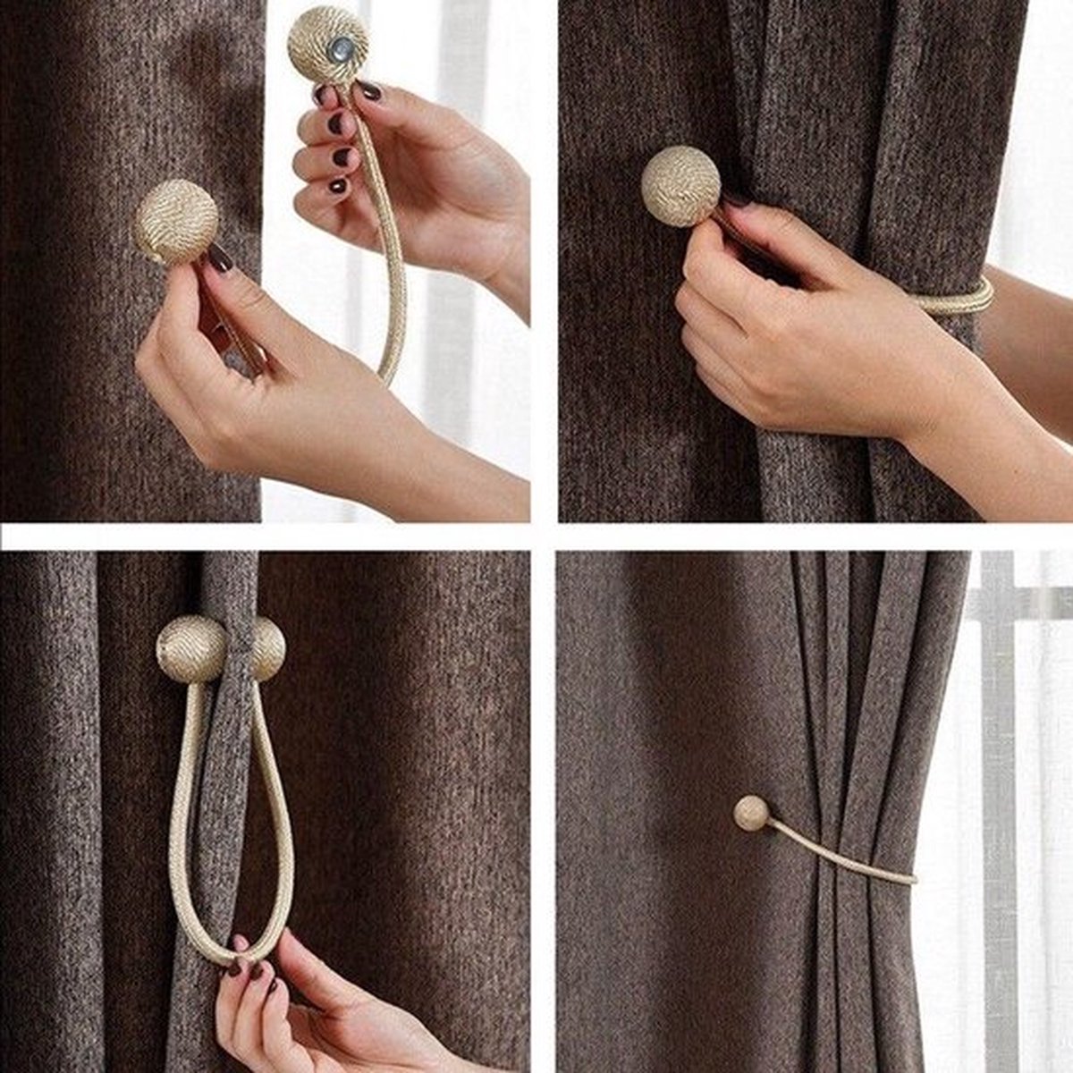 Set of 2 Magnetic Curtain Holders
