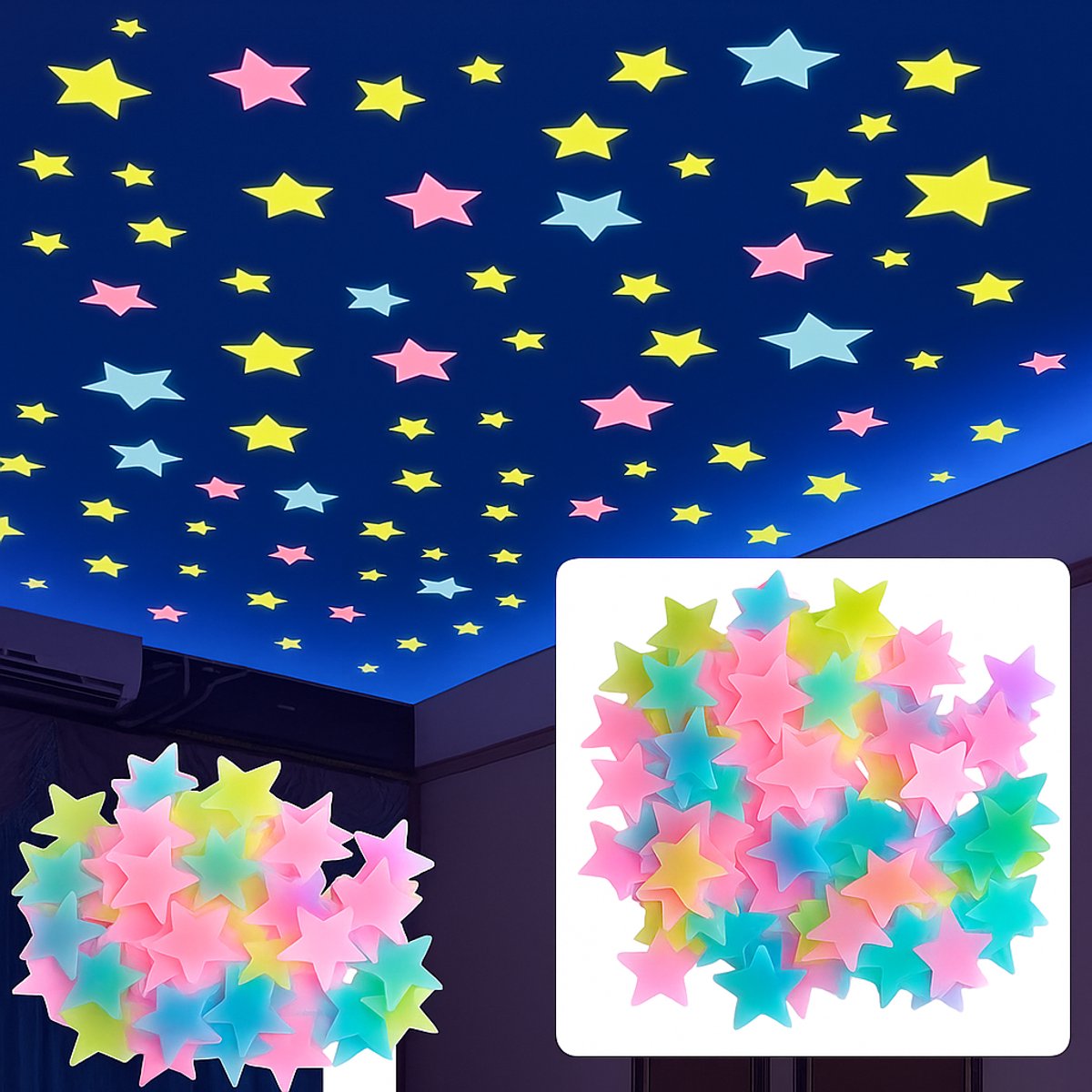 Star Glow In Dark Wall Stickers 100 Pieces Star Glow In Dark Wall Stickers 100 Pieces