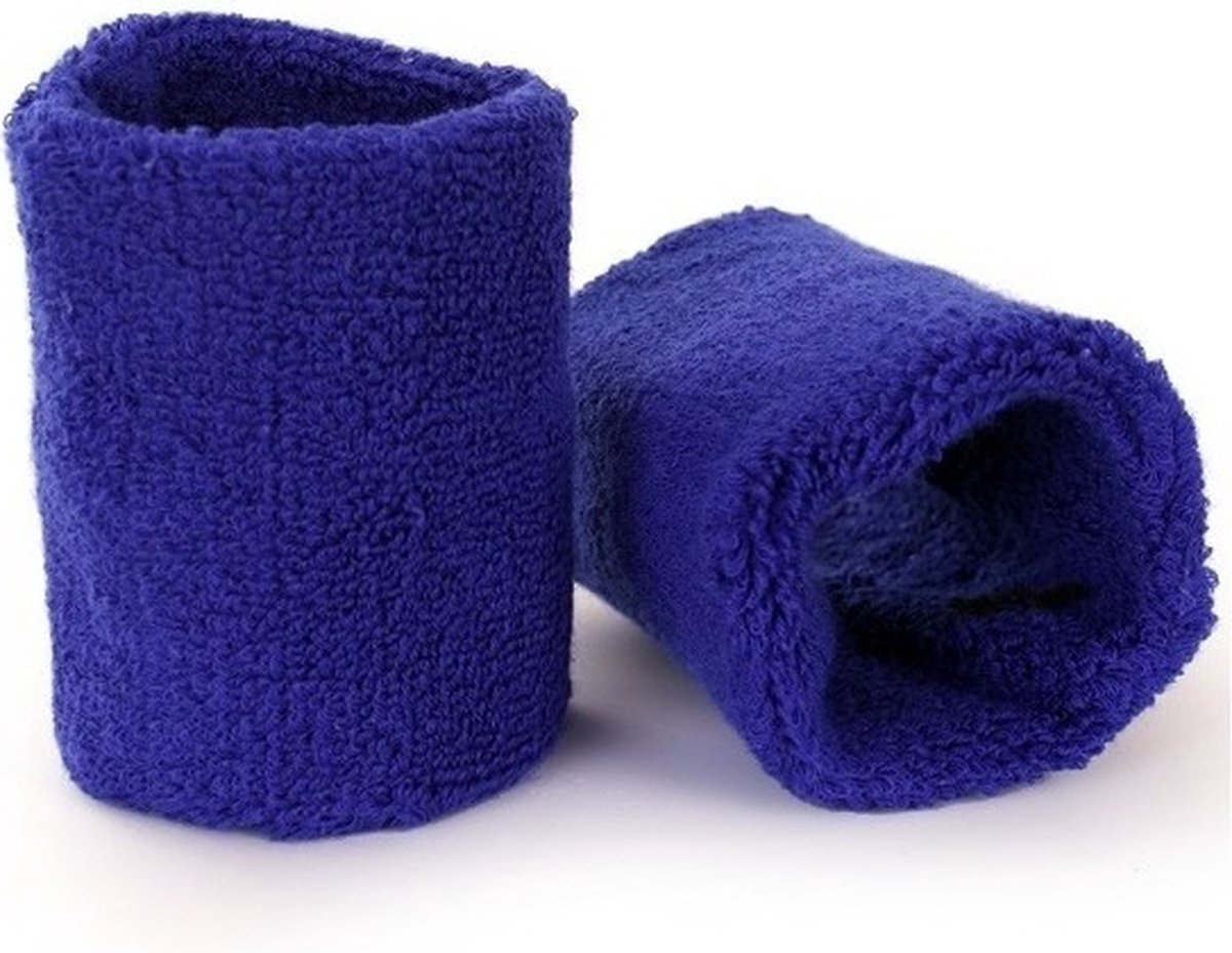 Blue wrist sweatbands - for adults - 2 pieces Blue wrist sweatbands - for adults - 2 pieces