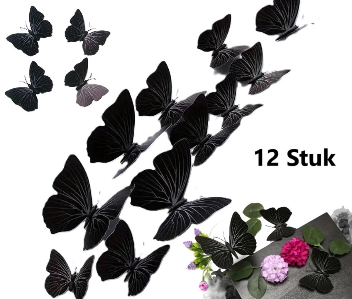 Set of 12 3D Butterfly Wall Decoration Set of 12 3D Butterfly Wall Decoration