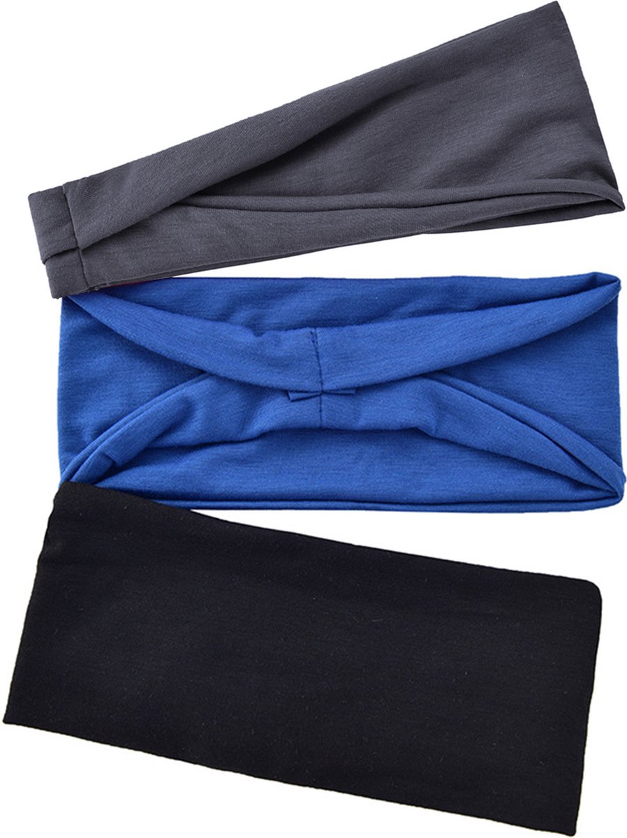 Headband Set - 3 Pieces - Sports Headband Unisex - Elastic Non-Slip Headband Set - 3 Pieces - Sports Headband Unisex - Elastic Non-Slip