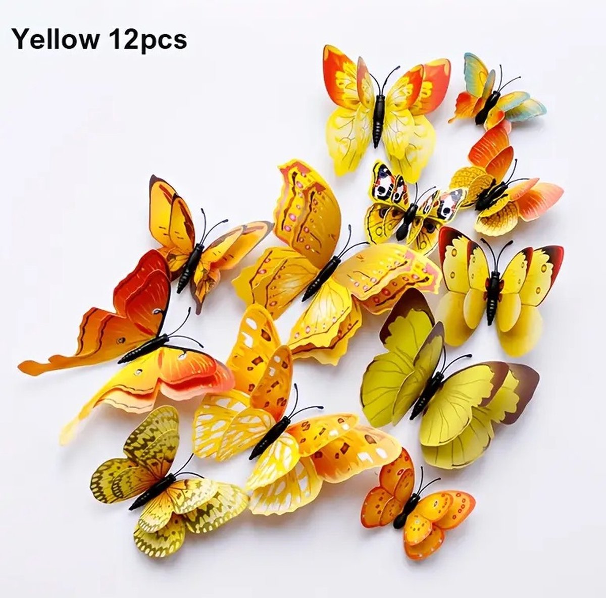 3D Wall Decoration Butterflies 12 Pieces