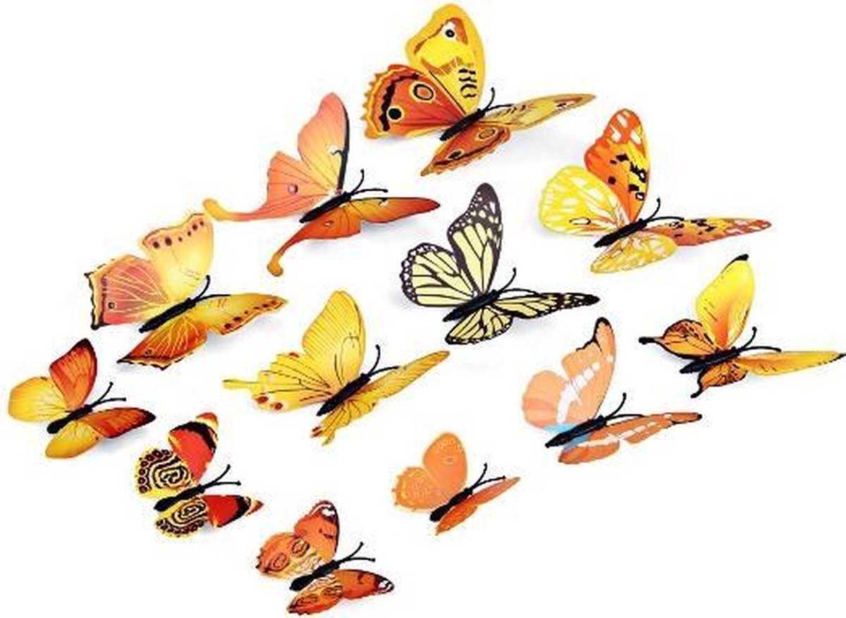 3D Wall Decoration Butterflies 12 Pieces
