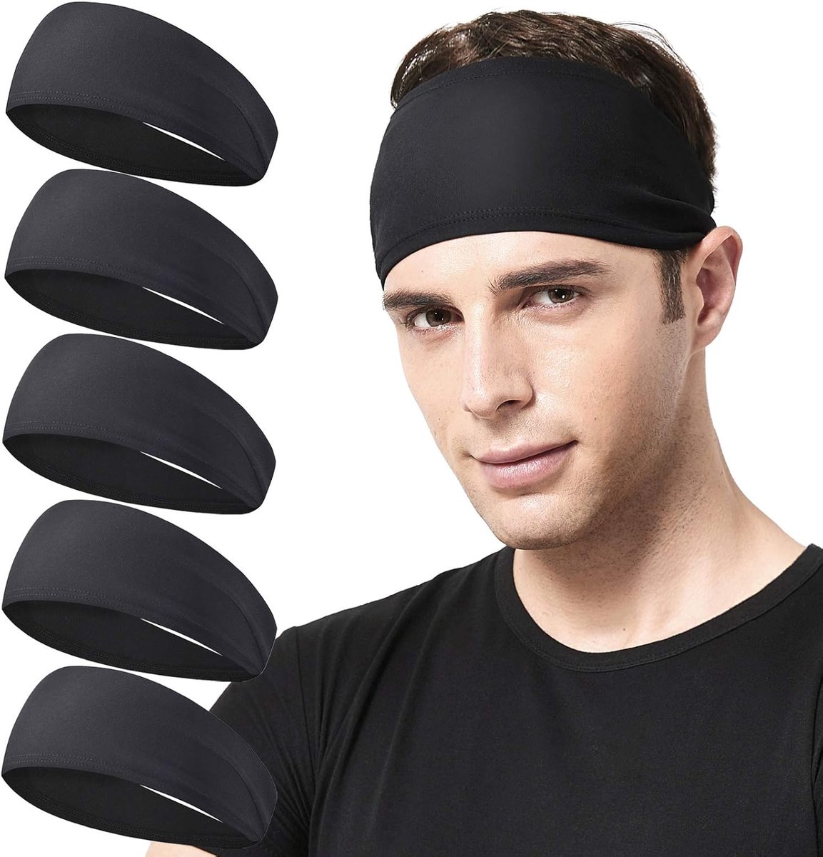 Men%27s Headbands - 5-pack - Sweat-wicking headbands for men - Suitable for running Men%27s Headbands - 5-pack - Sweat-wicking headbands for men - Suitable for running
