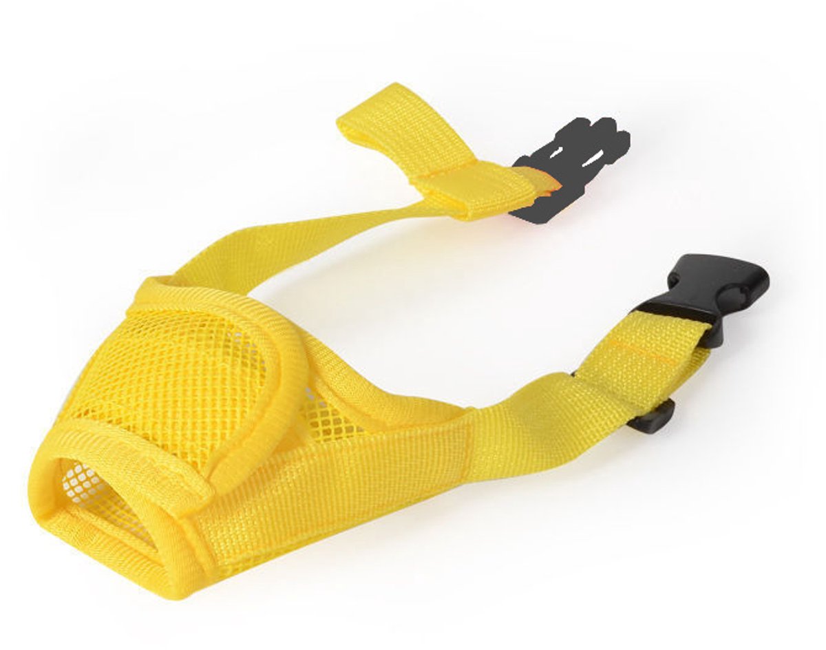 Muzzle for dogs - Soft, breathable - Small dogs, size M yellow