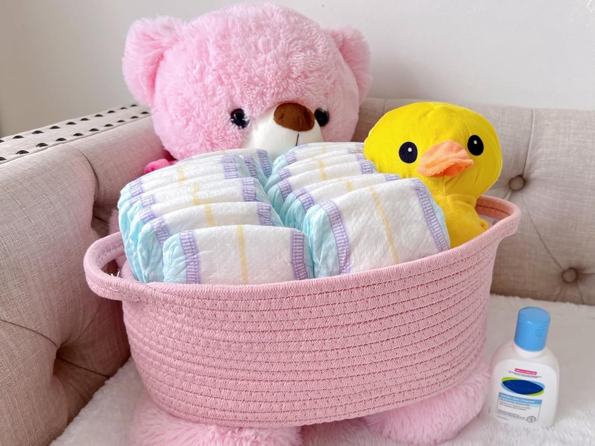 Gift basket with gift bag and ribbons - Small woven rope storage shelf - Empty gift baskets - Decorative birthday party storage box for cat