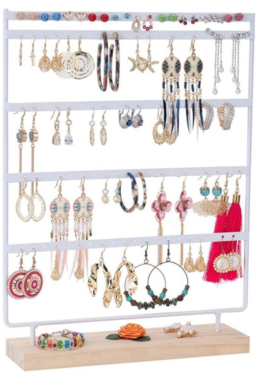 Jewelry Stand - White Jewelry Stand - with 110 Holes - Jewelry Stand - Jewelry Organizer - Holder for Watches/Bracelets/Necklaces - Jewelry Rack - Stair Organizer Jewelry Stand - White Jewelry Stand - with 110 Holes - Jewelry Stand - Jewelry Organizer - Holder for Watches/Bracelets/Necklaces - Jewelry Rack - Stair Organizer