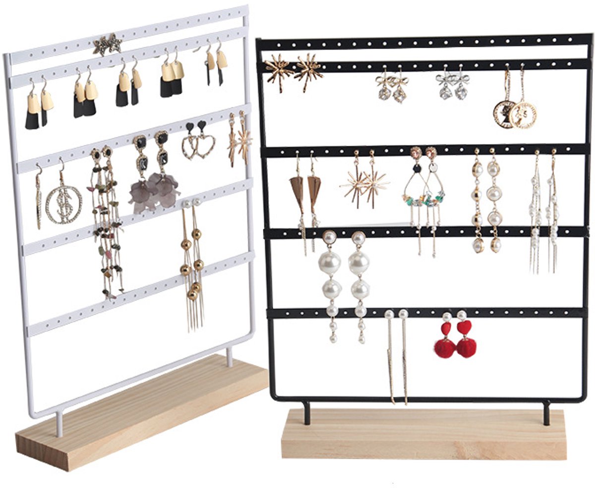 Jewelry Stand - White Jewelry Stand - with 110 Holes - Jewelry Stand - Jewelry Organizer - Holder for Watches/Bracelets/Necklaces - Jewelry Rack - Stair Organizer