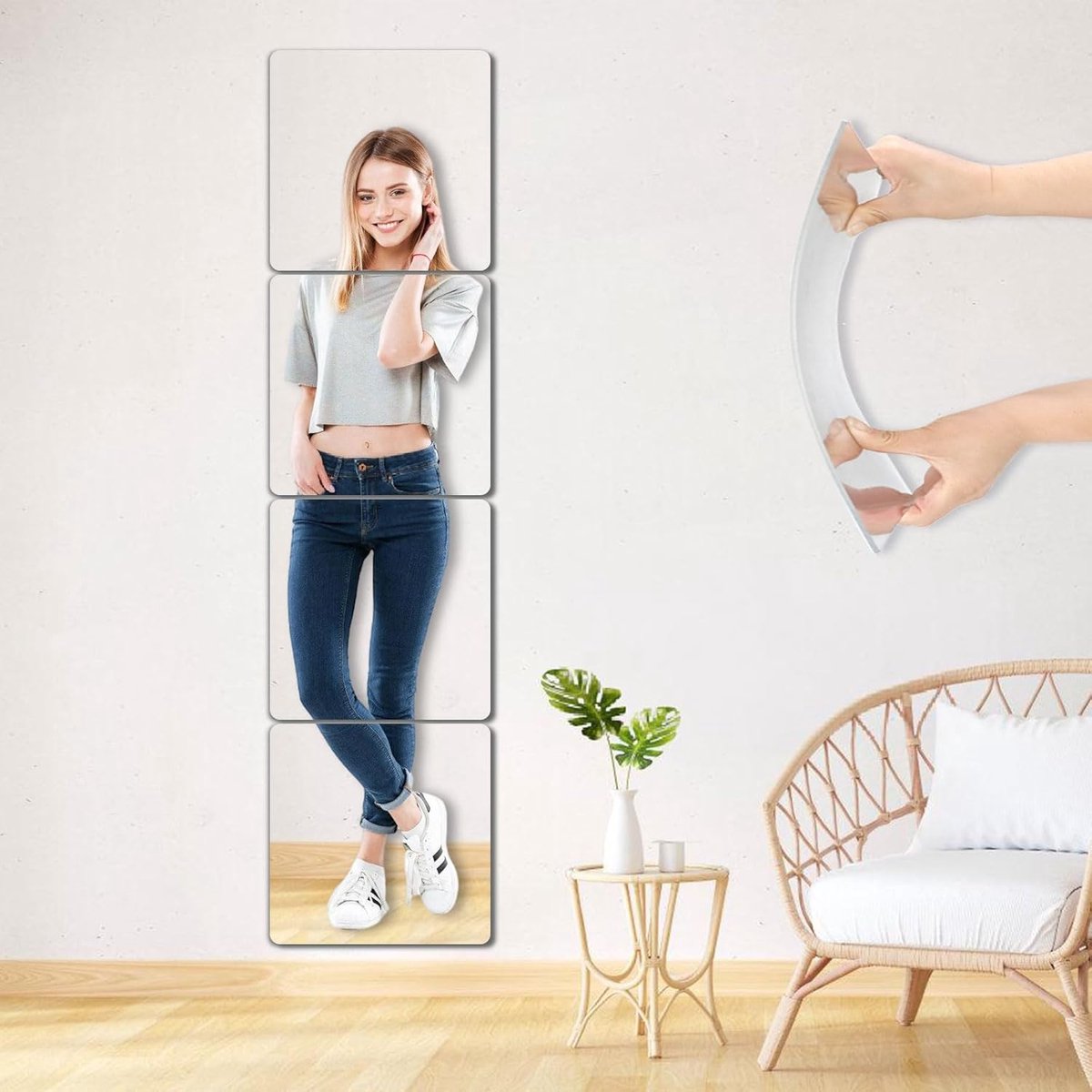 pieces unbreakable Wall Mirror - self-adhesive wallpaper - 30x30 cm pieces unbreakable Wall Mirror - self-adhesive wallpaper - 30x30 cm