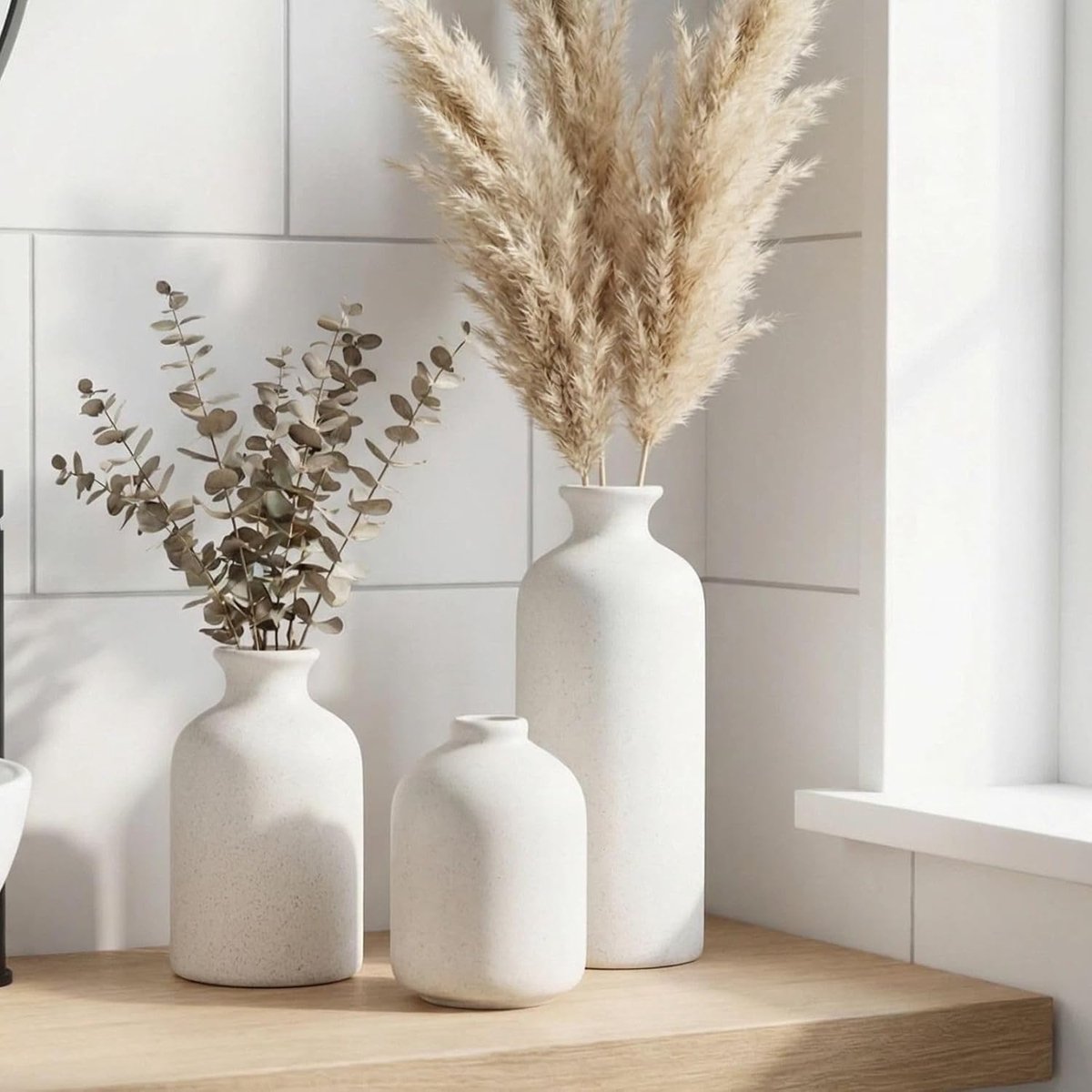 Ceramic vase set - Modern home decor vases - Suitable for bookshelves