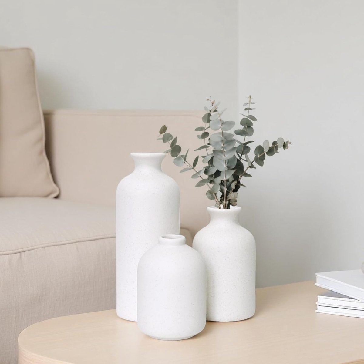 Ceramic vase set - Modern home decor vases - Suitable for bookshelves