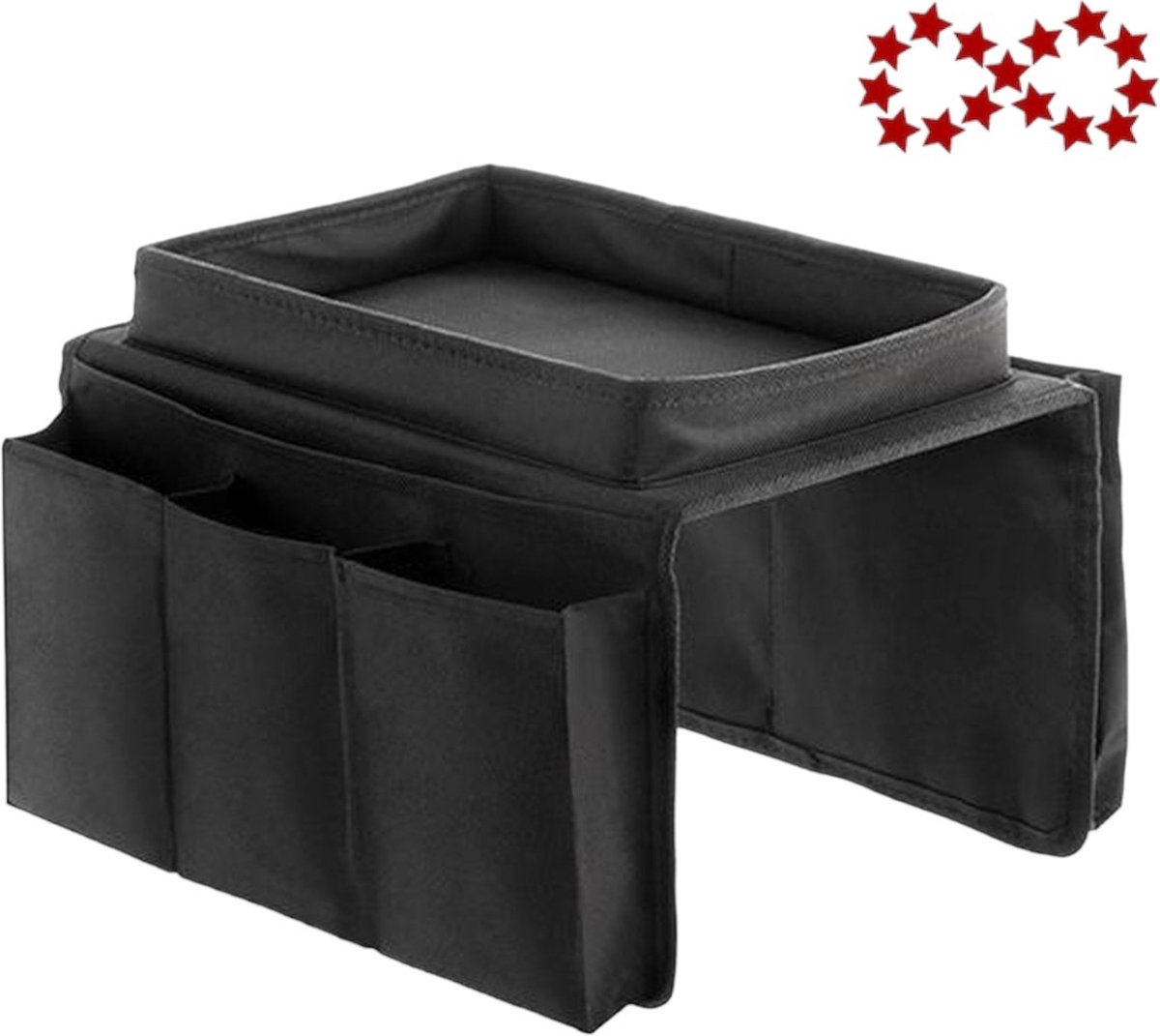 Sofa Tray with Organizer – Armrest Tray – Black Sofa Tray with Organizer – Armrest Tray – Black
