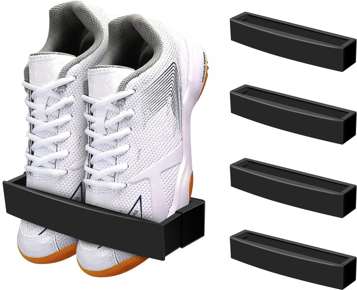Hanging Shoe Rack for Door - Self-Adhesive Shoe Racks - 4 Pieces - Shoe Rack - Shoe Storage - Shoe Organizer - Shoe Storage System - Shoe Rack - Hanging Shoe Rack for Door - Adjustable Wall-Mounted Shoe Rack - Black - No Drilling Required Hanging Shoe Rack for Door - Self-Adhesive Shoe Racks - 4 Pieces - Shoe Rack - Shoe Storage - Shoe Organizer - Shoe Storage System - Shoe Rack - Hanging Shoe Rack for Door - Adjustable Wall-Mounted Shoe Rack - Black - No Drilling Required