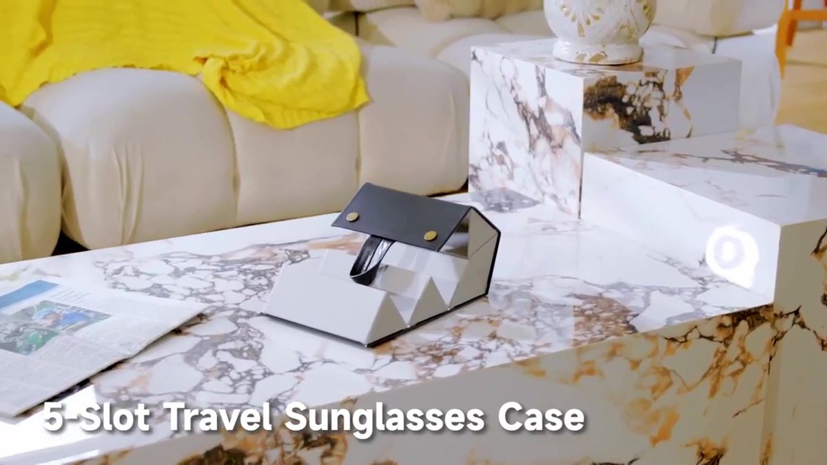 Storage Box for Glasses - Roll-Up Glasses Storage Bag - Glasses Case Storage Box for Up to 5 Glasses - Glasses Case Organizer - Glasses Case - Storage Box - Store Glasses - Sunglasses Storage Box - Black