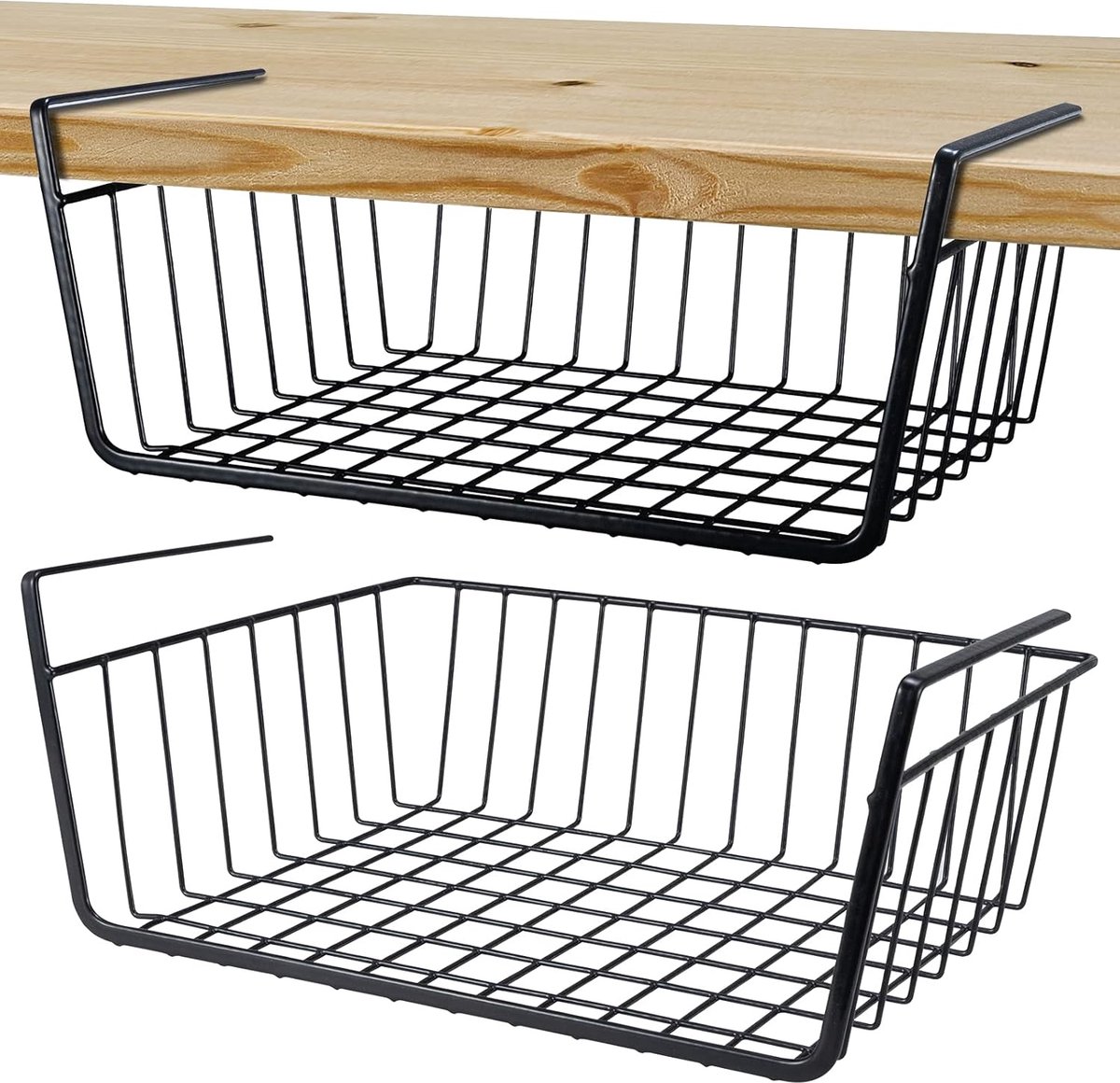 Closet Hanging Basket - 2 Pieces - Hanging Baskets - Storage Baskets - Cabinet Baskets - Tidy Hanging Basket - Hanging Basket for Closet - Hanging Basket for Under Shelf - Organizer - Desk and Kitchen Cabinet Organizer - Hanging - No Drilling Required - M Closet Hanging Basket - 2 Pieces - Hanging Baskets - Storage Baskets - Cabinet Baskets - Tidy Hanging Basket - Hanging Basket for Closet - Hanging Basket for Under Shelf - Organizer - Desk and Kitchen Cabinet Organizer - Hanging - No Drilling Required - M