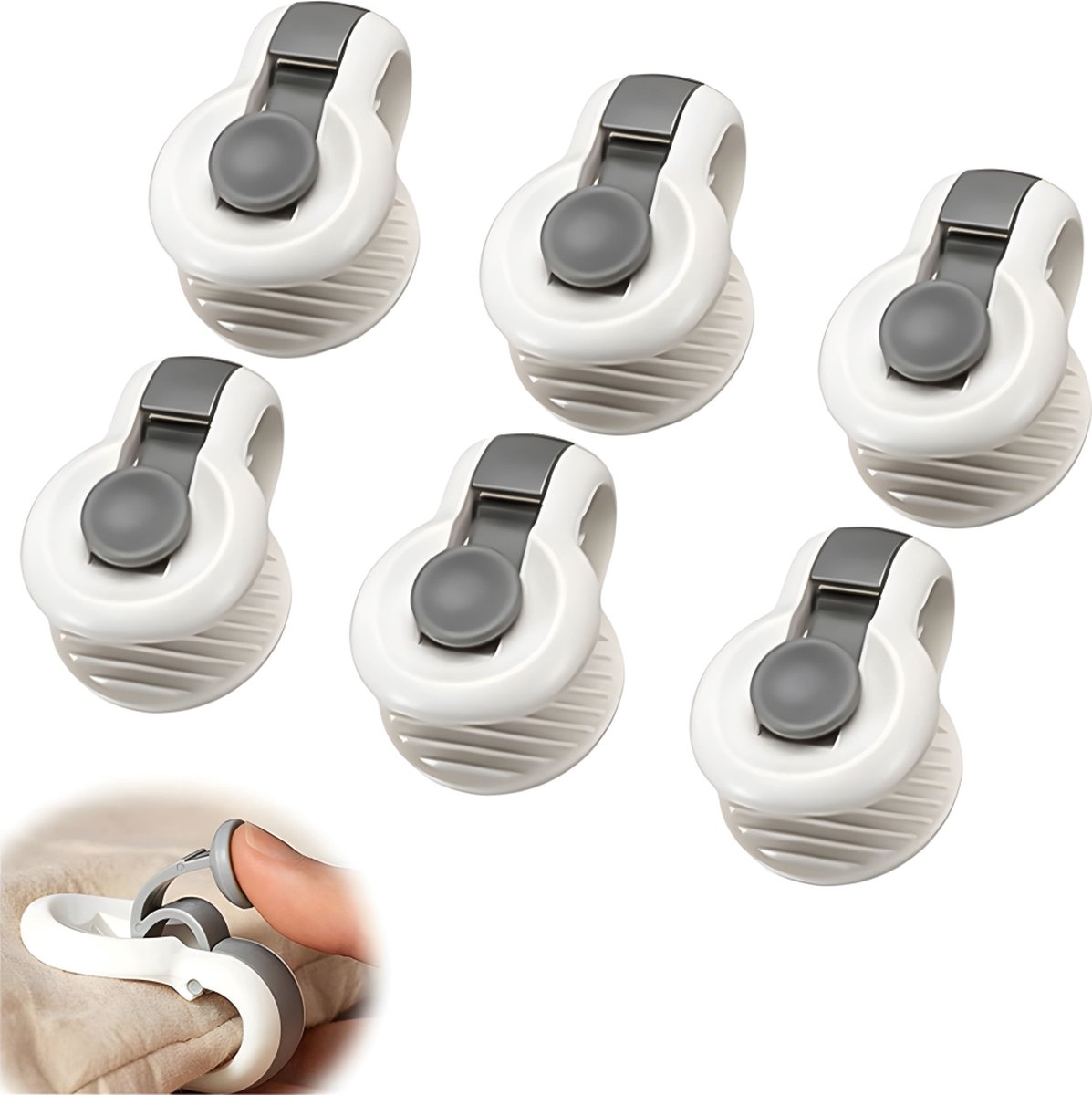 Sturdy Duvet Clips - 6 Pieces - Duvet Clips - Duvet Pegs - Duvet Clamps - Clip Duvet Cover - Prevents Your Duvet from Shifting - Neat - Clips - Blankets - Sheets - Grey Sturdy Duvet Clips - 6 Pieces - Duvet Clips - Duvet Pegs - Duvet Clamps - Clip Duvet Cover - Prevents Your Duvet from Shifting - Neat - Clips - Blankets - Sheets - Grey