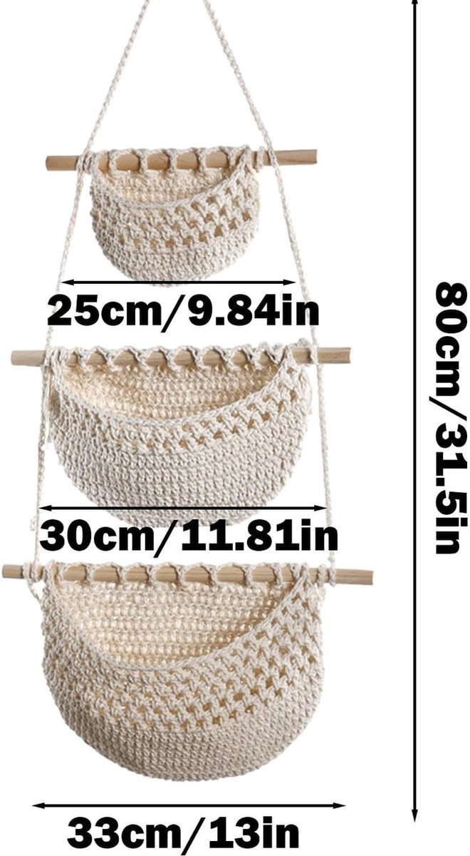 Hanging Organizer - Hanging Storage - Wall Organizer - Storage Bags - Hanging Wardrobe - Wall Bag - Over-the-Door Hanging Wall Organizer - Hanging Bag - Wall Basket - Fabric - Linen Hanging Basket - For Entrance