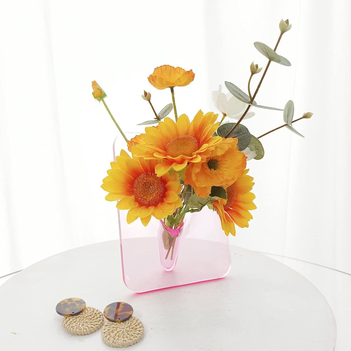 Vase - dried flowers - Flower vase - Vases - Classic - rustic flower vase - Living room Table decoration - Home accessories for flowers and bouquets - Gift for Woman - Gift for Her - Decorative accessories - Photo frame - Transparent