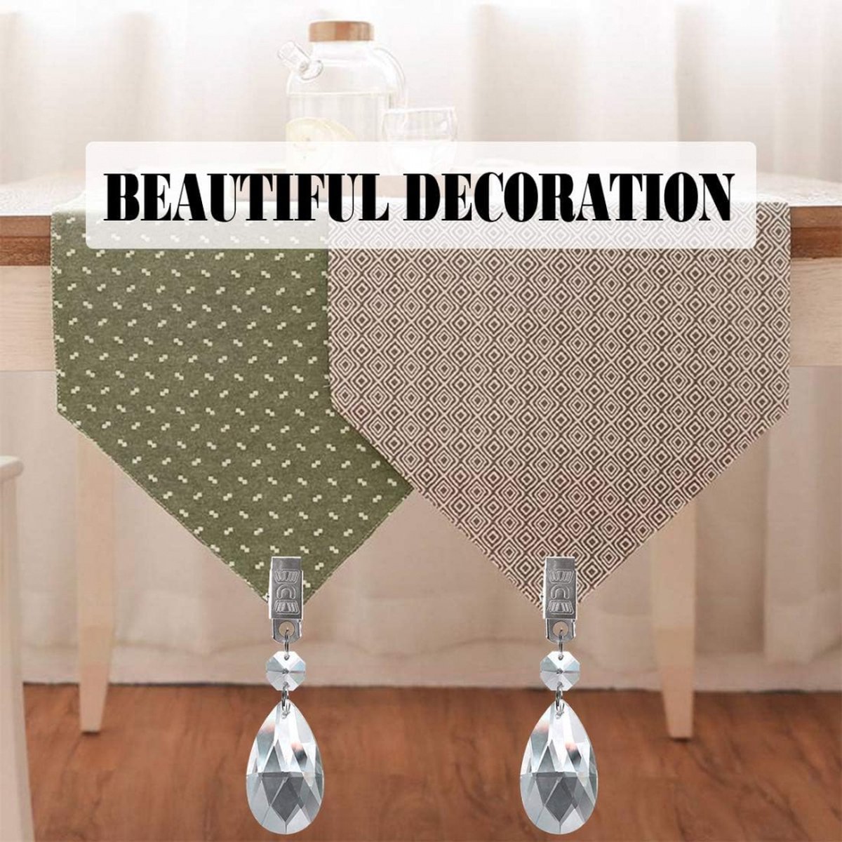 Tablecloth Weights - 8 Pieces - Tablecloth Weights - Garden Oilcloth/Tablecloth Weight Balls - Tablecloth Weighters - Weighted Tablecloth Hangers - Metal Clip - For Picnic Tables - Keep Tablecloths in Place