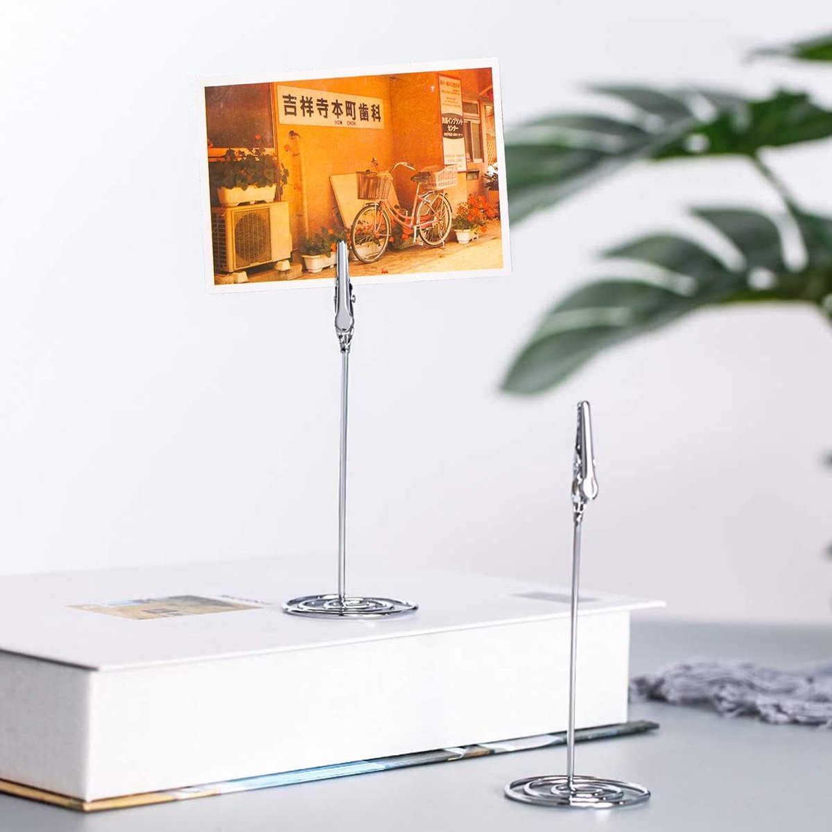 Photo Clip Holders - 12 Pieces - Photo Holder with Clip - Photo Clip - Photo Frame - Stainless Steel Card Holder - Table Card Holder - Name Tag - 120*40mm - For Office