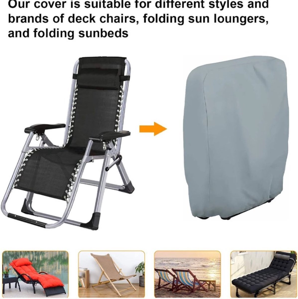 Waterproof Chair Cover - Garden Furniture Protective Cover - Garden Chair Cover - Garden Furniture Cover - Chair Cover for Garden Chairs - Cover for Folding Chairs - Weatherproof Chair Protective Cover - For Outdoor Use in the Garden