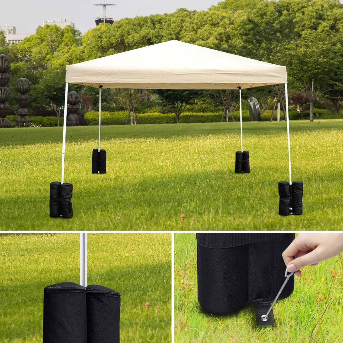 Sandbags - 4 Pieces - 30 x 42 cm - Weight Bag - Sandbags for Protective Cover - Base Weights for Garden Tent