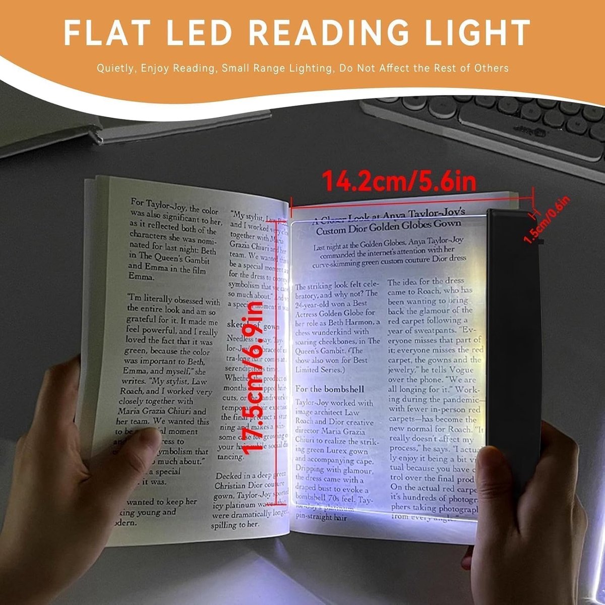 reading light for book - reading light - bookmark Book lamp - reading light for in bed - flat reading light - flexilight reading light - Battery operated (Requires 3 AA batteries