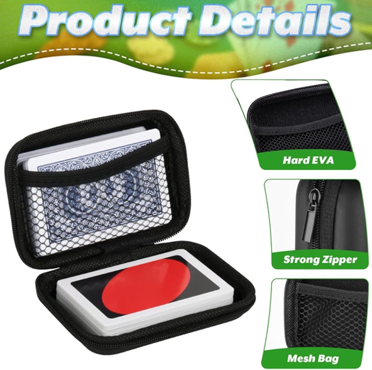 4 pieces - playing card sleeves - card box - Headphone bag - Data cable storage box - 11.5*8*4 cm - EVA storage box - storage bag - portable playing card holder - card game case - card storage - waterproof - for outdoor play