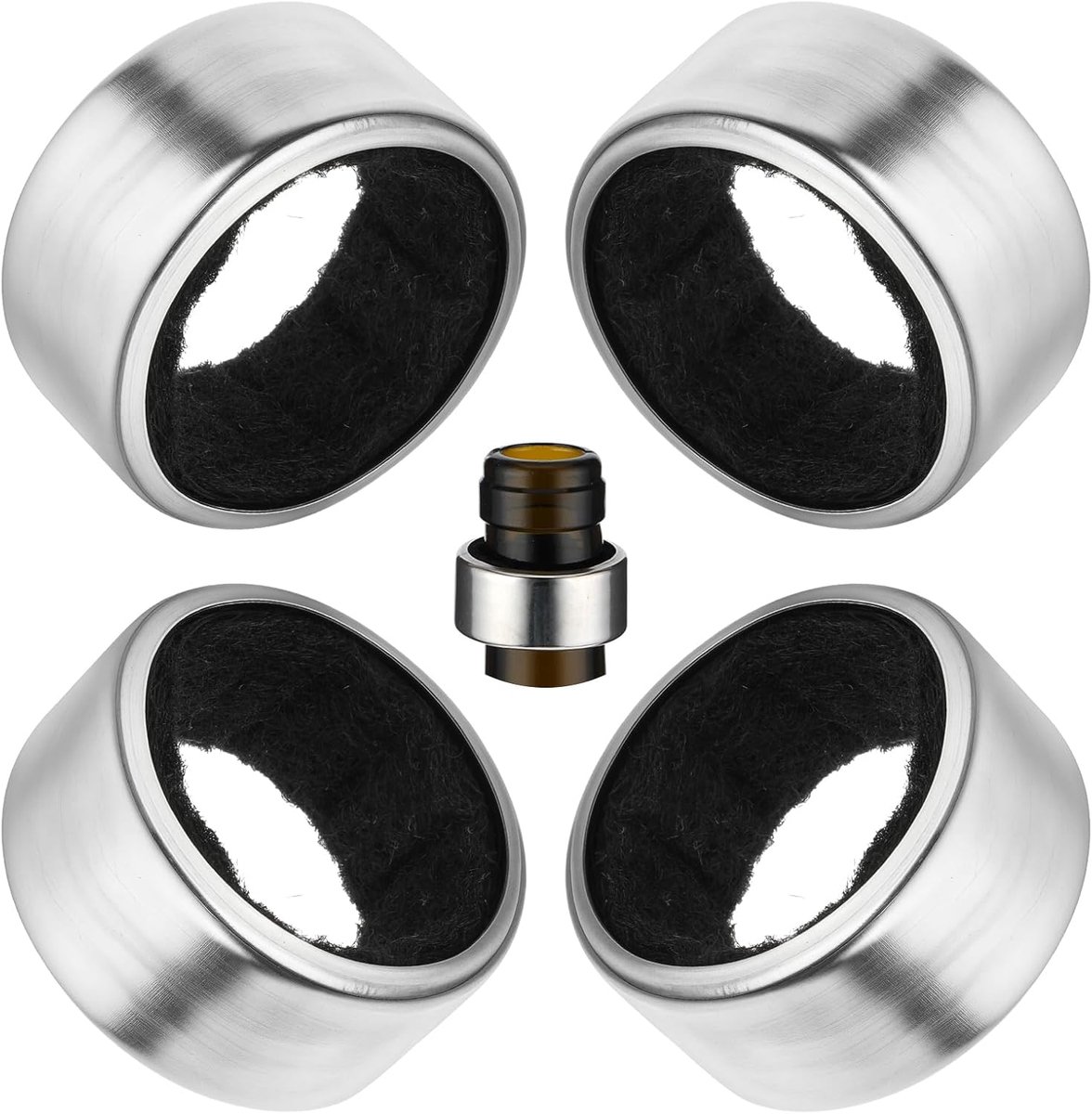 pieces - Wine Drip Ring - Stainless Steel Wine Ring with Drip Catcher - wine drip ring - Drip ring - drip stoppers - Bar Supplies - Kitchen Gadgets - wine accessories