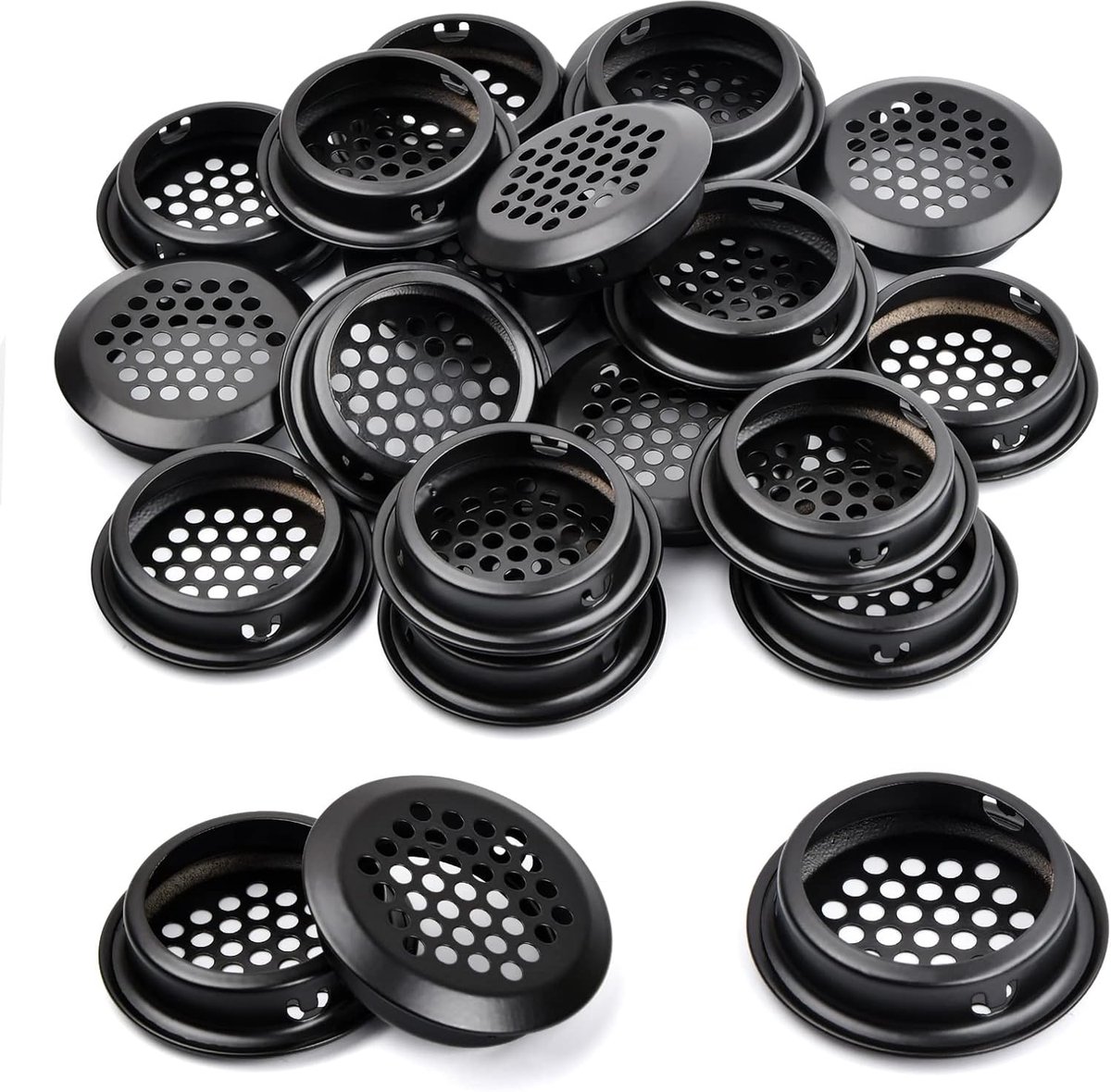 20 pieces - ventilation grilles - 35 mm - stainless steel ventilation openings - stainless steel ventilation grilles - round ventilation grilles - stainless steel ventilation grille hole - for kitchen cabinet and wardrobe furniture - black 20 pieces - ventilation grilles - 35 mm - stainless steel ventilation openings - stainless steel ventilation grilles - round ventilation grilles - stainless steel ventilation grille hole - for kitchen cabinet and wardrobe furniture - black