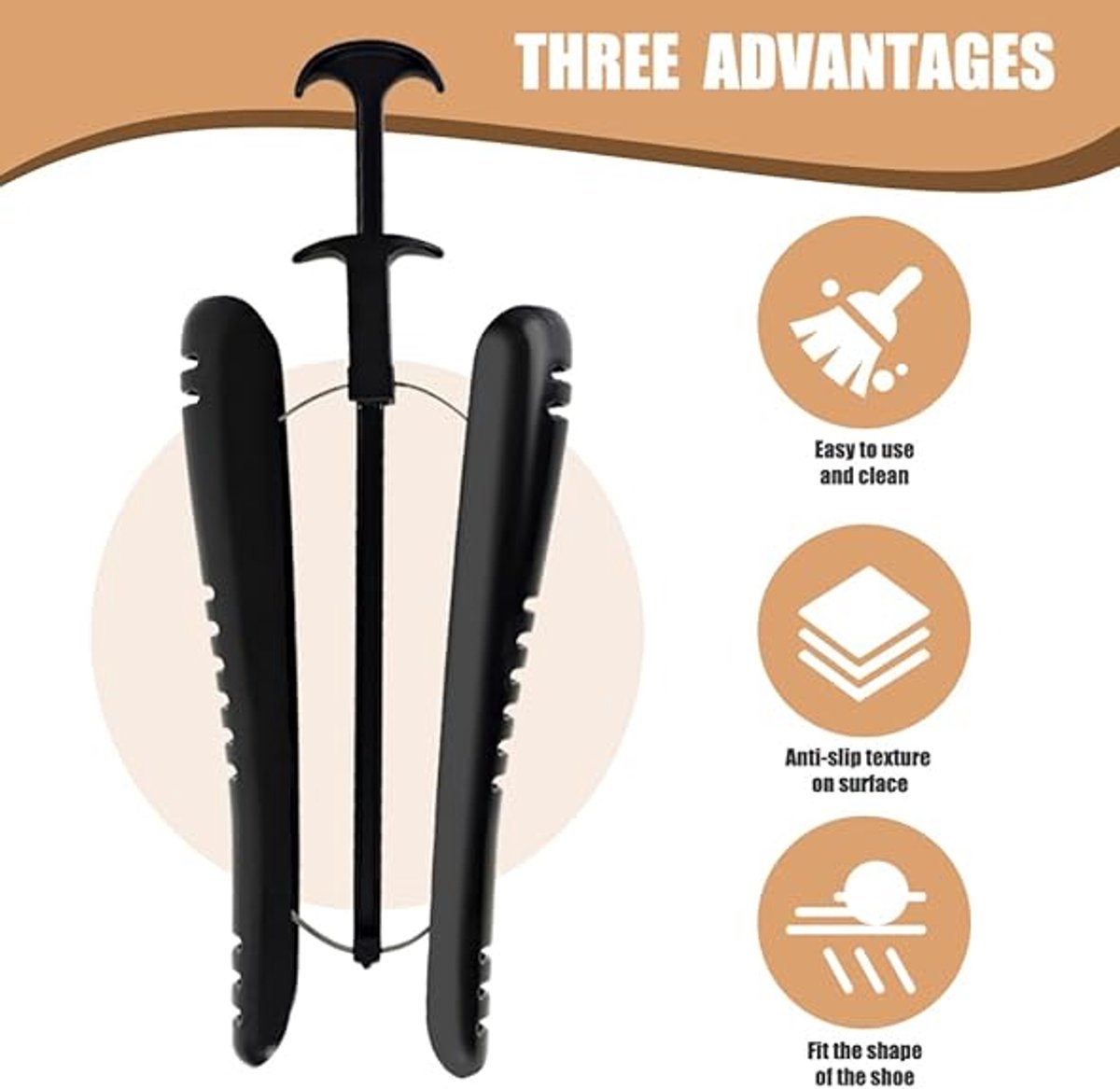 Boot Trees - 2 Pieces - boot trees - Adjustable Shoe Stretcher - Boot Holder Riding Boots - boot stretcher - Stretcher - Women%27s Boot - Shoe Shaper - knee-high boot trees - shaping insoles - Black