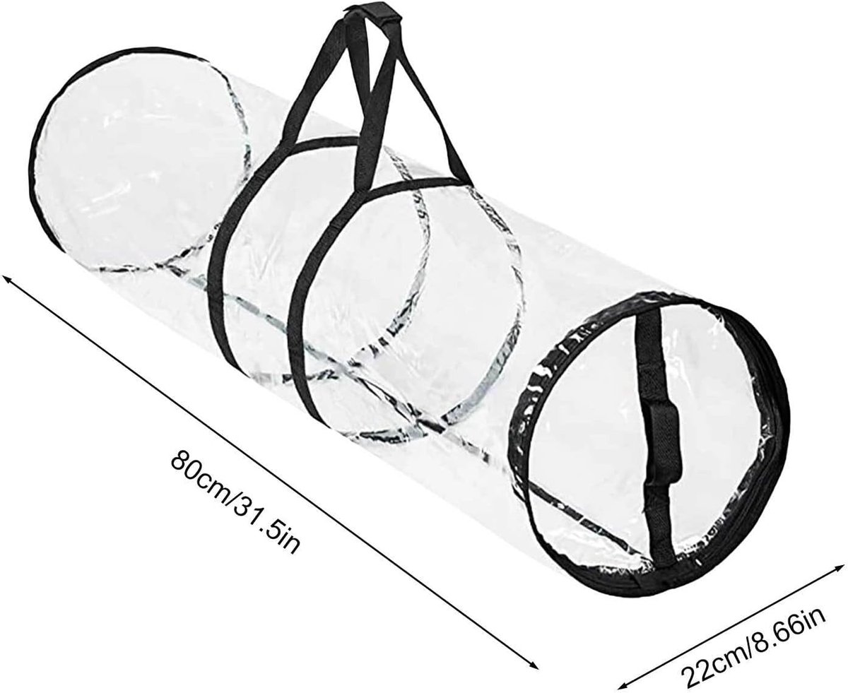 Wrapping paper storage bag - 80*22cm - Wrapping paper storage bag - Christmas wrapping paper cleanup bag - Round organizer for wrapping paper for Christmas gifts - storage boxes for wrapping paper - Transparent storage bag - storage bag - with handles - P