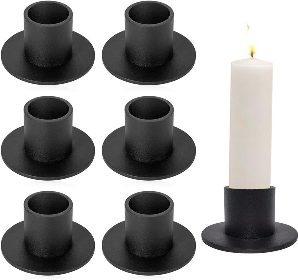 6 pieces - Candlesticks - Candle holder - Candle stand - metal candle holders - modern candle holders - home decoration - for the living room 6 pieces - Candlesticks - Candle holder - Candle stand - metal candle holders - modern candle holders - home decoration - for the living room