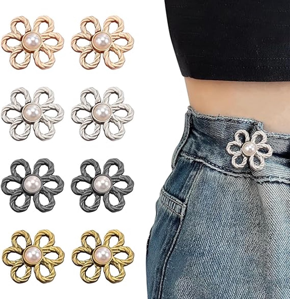 8 Pieces - Trouser Reducer - Waist Stretcher Set - Pins - Waist Extender - Jeans Shortening Buttons - Adjustable Button - Tightening Button - Tightener Buttons - Reusable - Trouser Waist Reinforcement - For Loose Jeans 8 Pieces - Trouser Reducer - Waist Stretcher Set - Pins - Waist Extender - Jeans Shortening Buttons - Adjustable Button - Tightening Button - Tightener Buttons - Reusable - Trouser Waist Reinforcement - For Loose Jeans