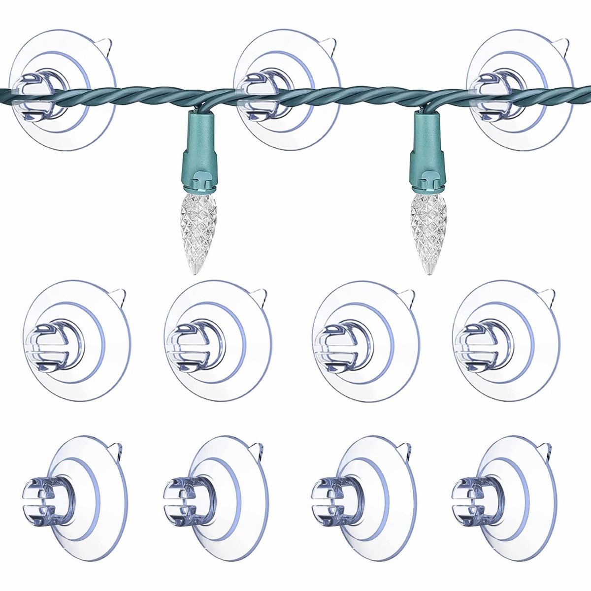 60 pieces - String Light Suction Cups - Suction Cup Hook - String Light Hanging Hooks - Suction Cups for String Lights - Suction Cup Holder for String Lights - Hooks - for party lighting 60 pieces - String Light Suction Cups - Suction Cup Hook - String Light Hanging Hooks - Suction Cups for String Lights - Suction Cup Holder for String Lights - Hooks - for party lighting