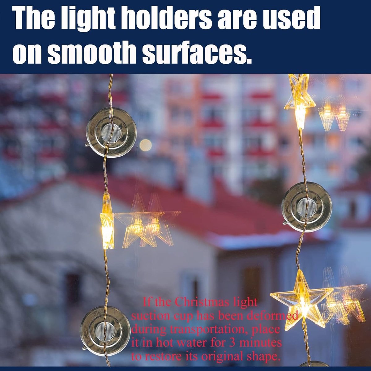 60 pieces - String Light Suction Cups - Suction Cup Hook - String Light Hanging Hooks - Suction Cups for String Lights - Suction Cup Holder for String Lights - Hooks - for party lighting