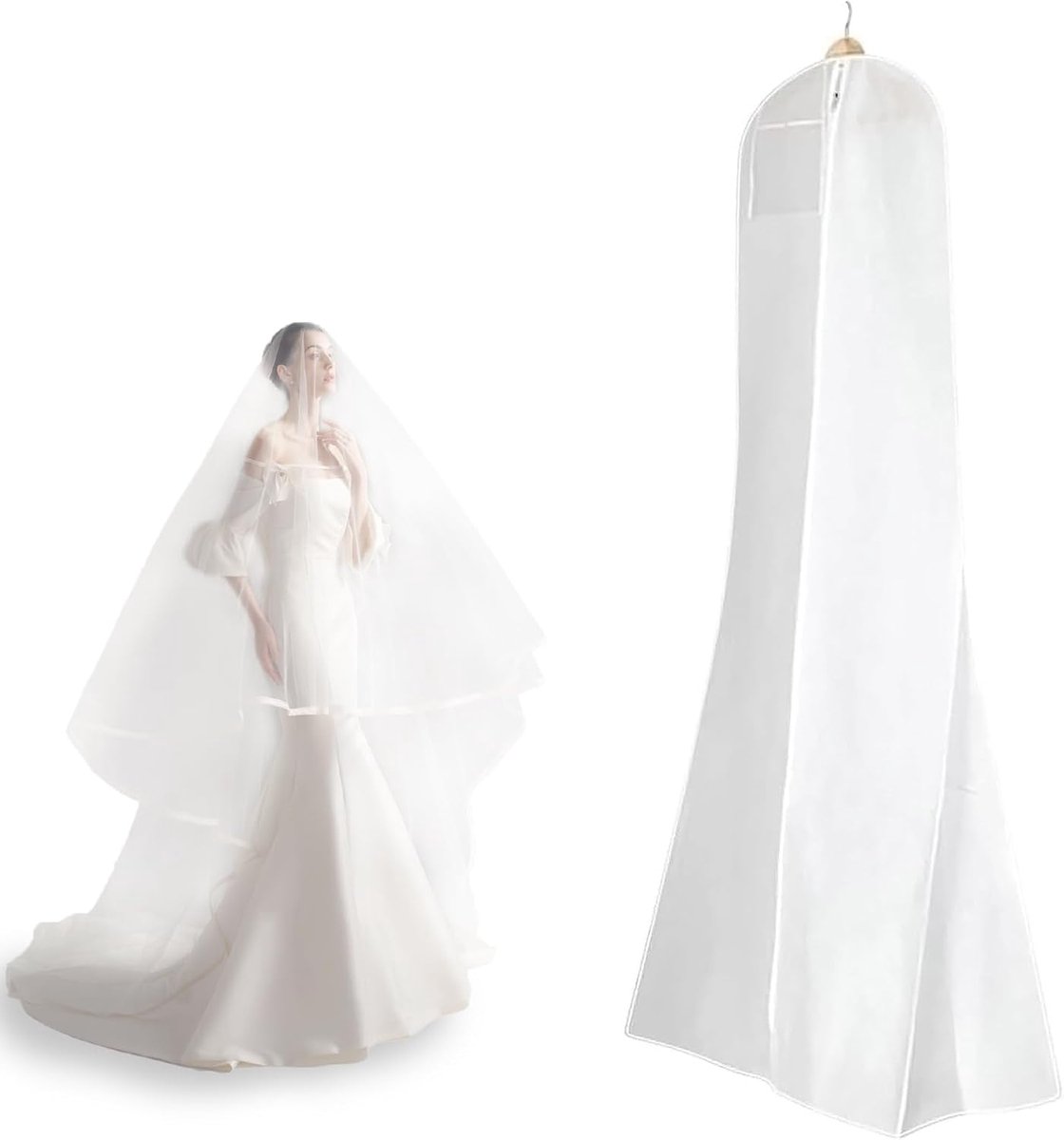 Dustproof wedding dress cover - 183*60 cm - Garment cover - Dust cover for evening dresses - Dust cover for wedding dress - Dust cover for dress - wedding dress storage bag - dustproof garment bag - garment bag - with zipper - for wedding dresses Dustproof wedding dress cover - 183*60 cm - Garment cover - Dust cover for evening dresses - Dust cover for wedding dress - Dust cover for dress - wedding dress storage bag - dustproof garment bag - garment bag - with zipper - for wedding dresses