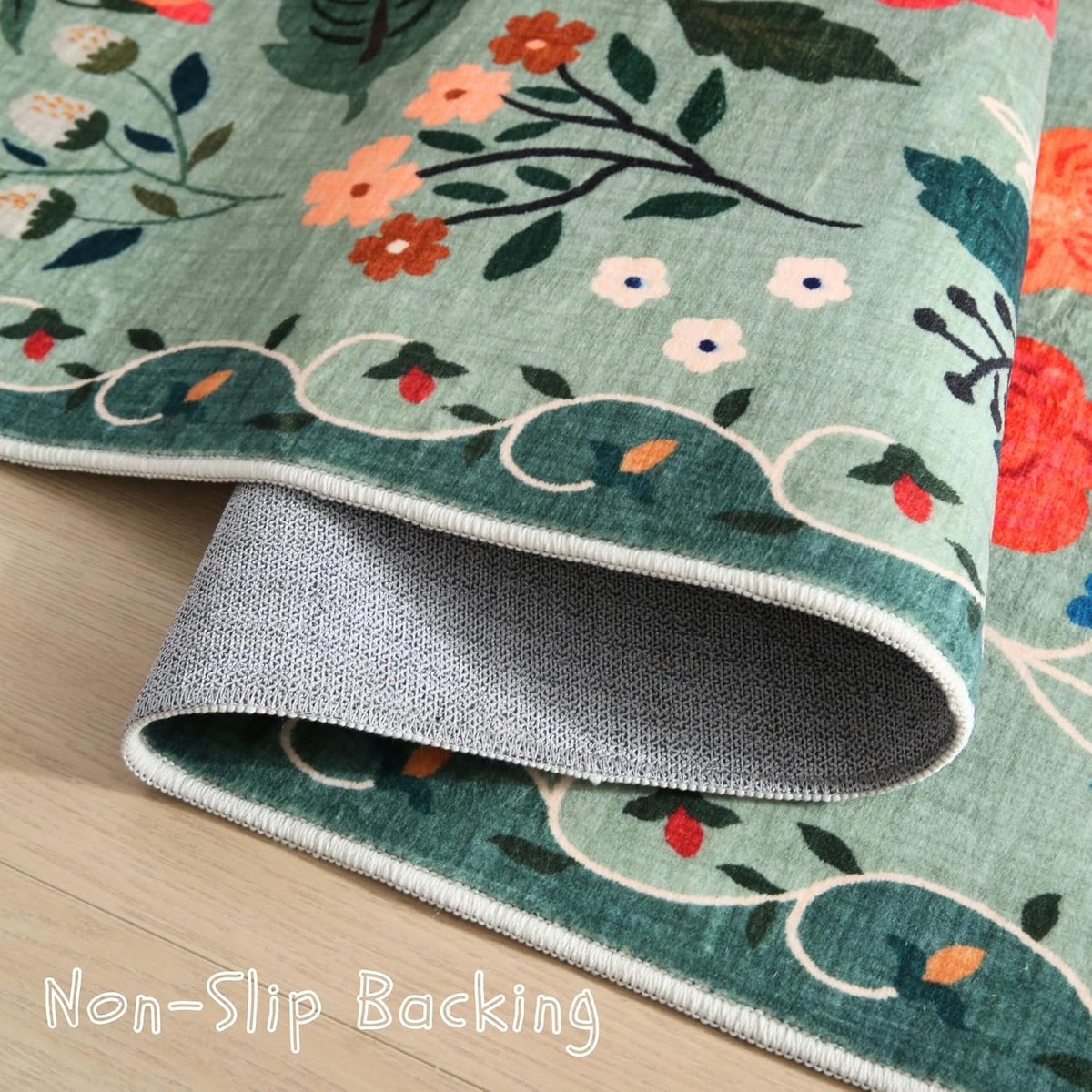 doormat - Indoor doormat - printed indoor doormat - Machine washable - vintage pattern - Boho style - Small rug with floral motif - Non-slip low-pile rug for entrance