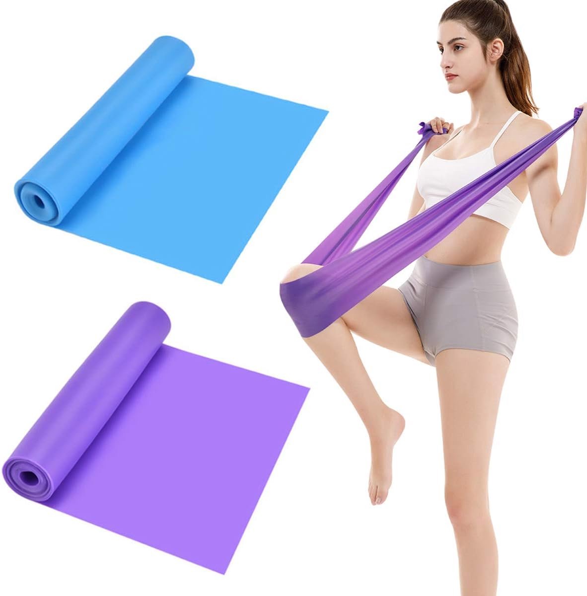 2 pieces - Exercise bands - 1.5 m - Resistance band - Resistance bands - Silicone exercise bands - yoga band - pilates band - sports band - Fitness elastic bands - Fitness equipment - For yoga 2 pieces - Exercise bands - 1.5 m - Resistance band - Resistance bands - Silicone exercise bands - yoga band - pilates band - sports band - Fitness elastic bands - Fitness equipment - For yoga