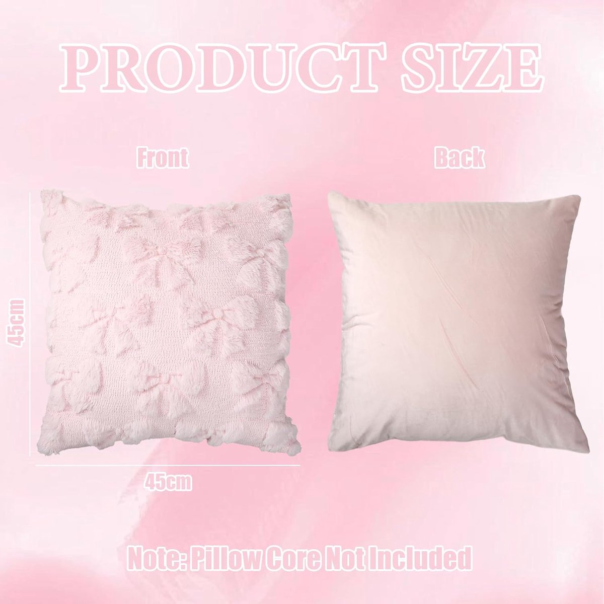 pieces - Pillowcase - Cushion covers - Cushion covers with bow - Decorative pillowcases - Room Decoration - Home Decoration - for the living room