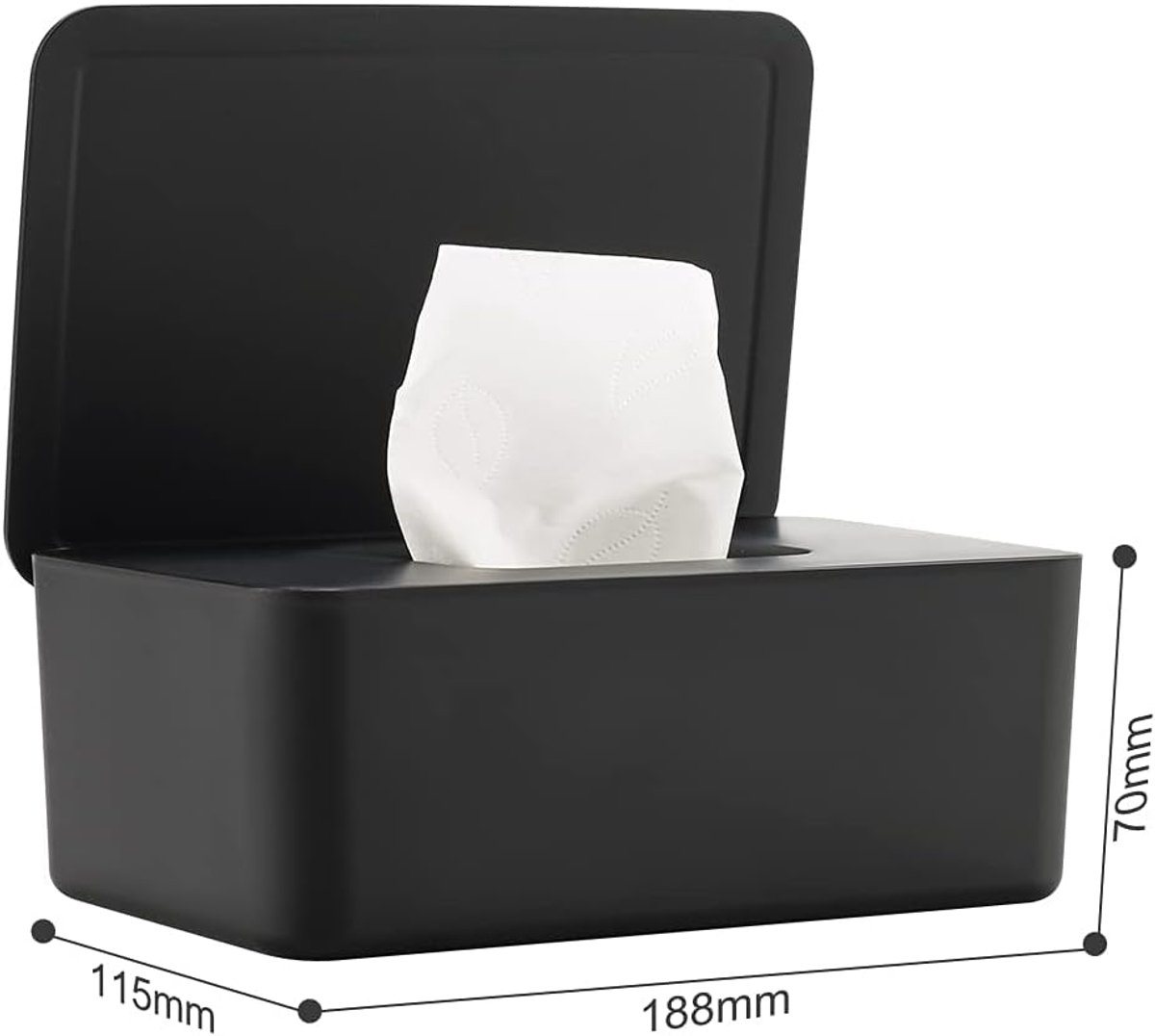 Tissue Holder - Tissue box - Tissue container - Storage box for Tissues - Dispenser box for wet wipes - Dustproof storage box for tissues - Box for baby wipes - Storage box - with lid - reusable box for wipes - for home